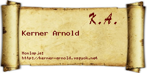 Kerner Arnold névjegykártya